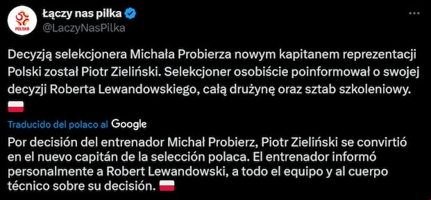La Selección de Polonia indicó que Lewan dejaría de ser capitán después de 11 largos años.