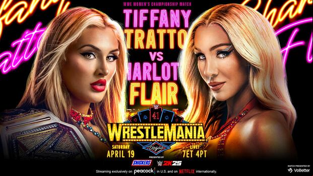 El Campeonato Femenino de WWE estará en juego cuando Tiffany Stratton defienda su título contra Charlotte Flair, ganadora del Royal Rumble 2025. | Crédito: WWE