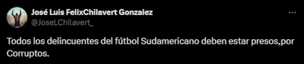 Publicación de José Luis Chilavert en 'X'. (Captura)