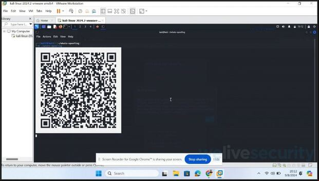 Interfaz de la herramienta para generar el QR falso.