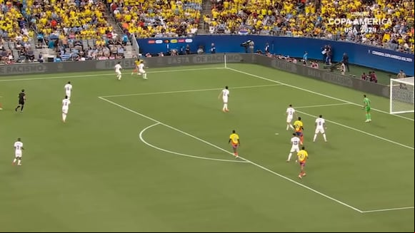 Jefferson Lerma anotó de cabeza en el triunfo por 1-0 sobre Uruguay. (Video: Conmebol)