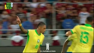 Palo y adentro: el golazo de Raphinha para el 1-0 de Brasil vs. Venezuela