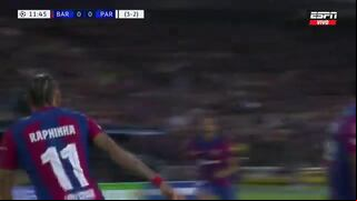 ¡Tras buena jugada de Yamal! Gol de Raphinha para el 1-0 de Barcelona vs. PSG